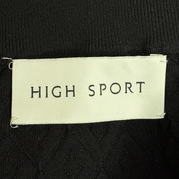 High Sport Black Leo Diamond Jacquard Bodycon Stretch Cotton Midi Skirt - Picture 4 of 7